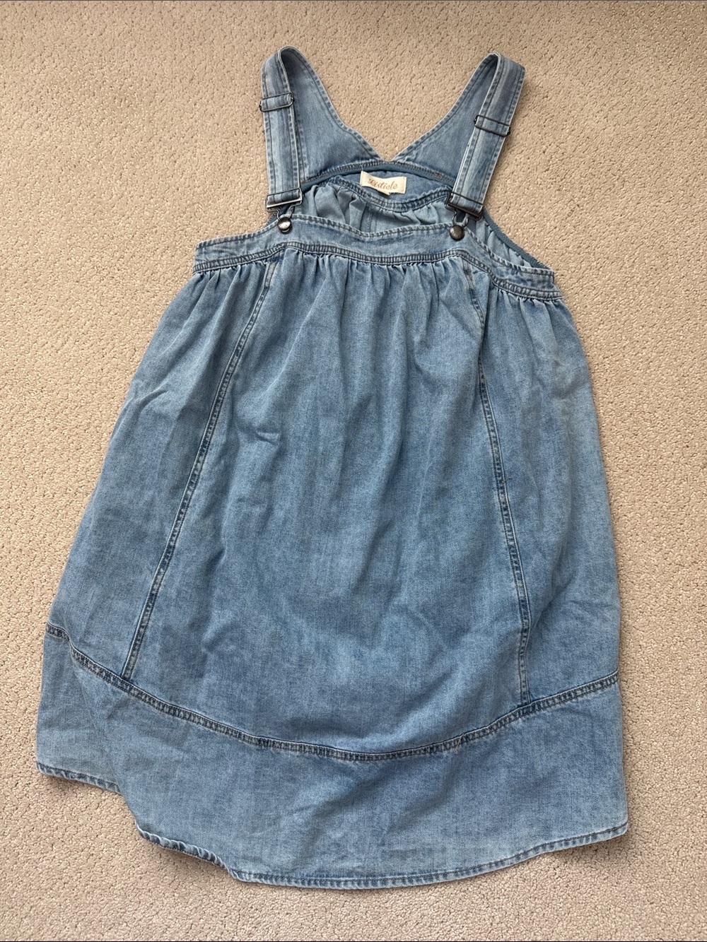 Listicle overall denim mini dress